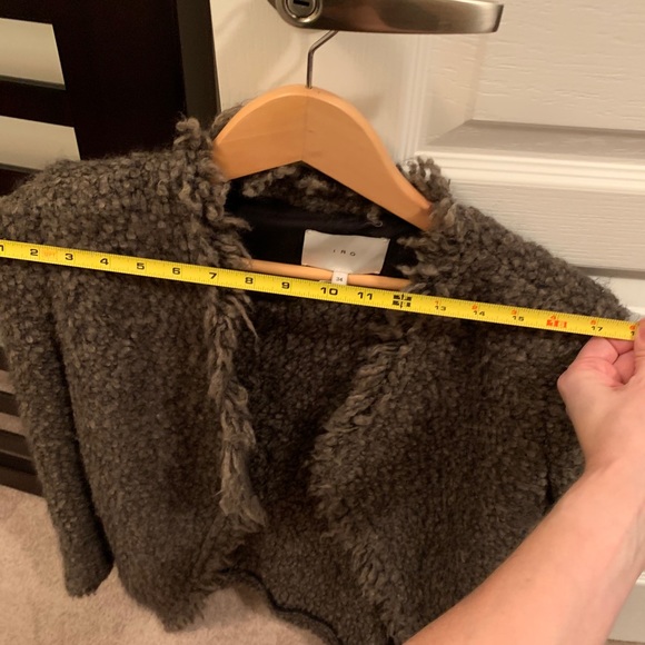 IRO Brown Boucle drape front jacket. - Picture 7 of 8